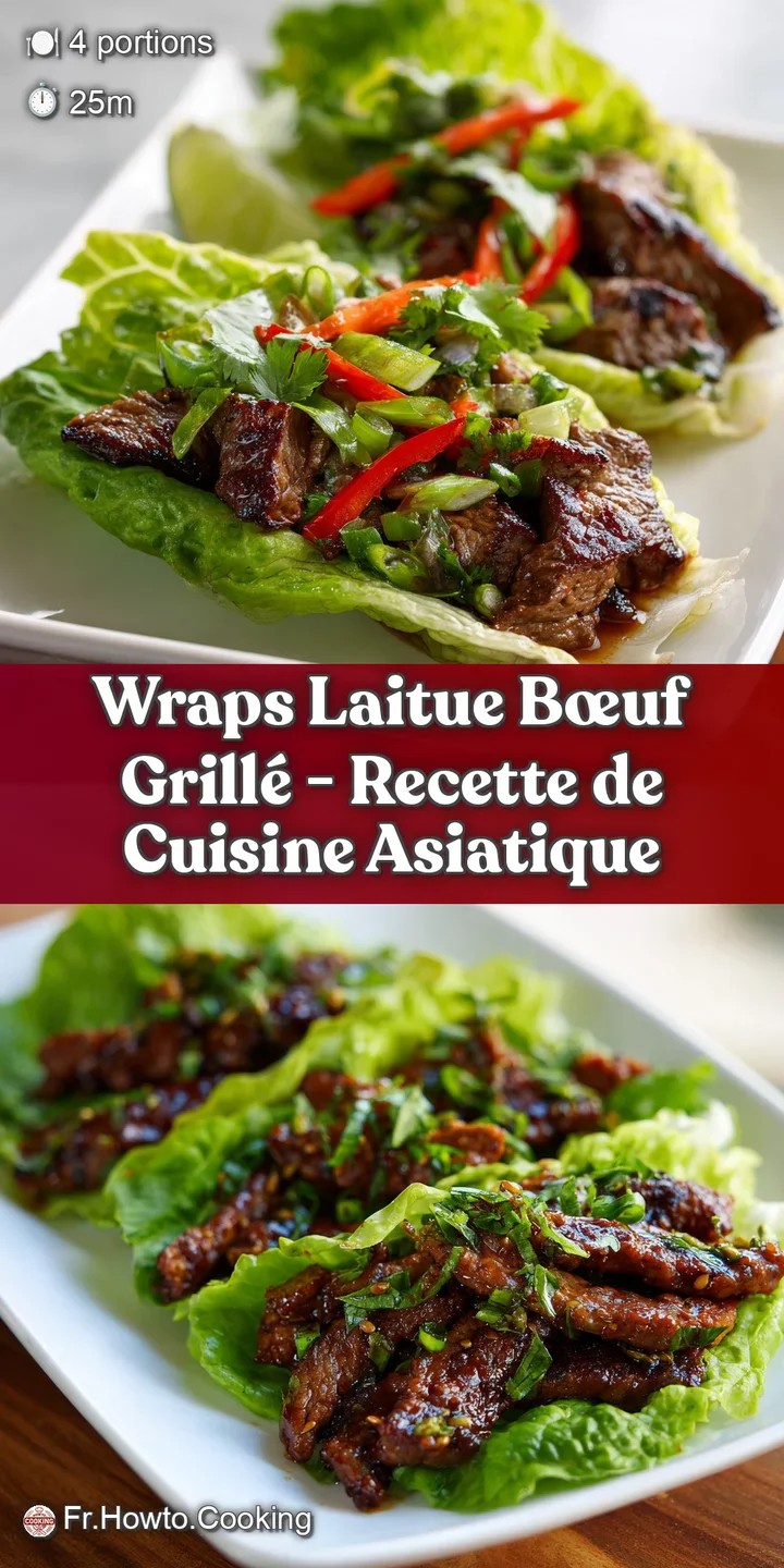 Close-up of seasoned grilled beef nestled in a crisp lettuce cup, highlighting the texture and appetizing appearance of fi...