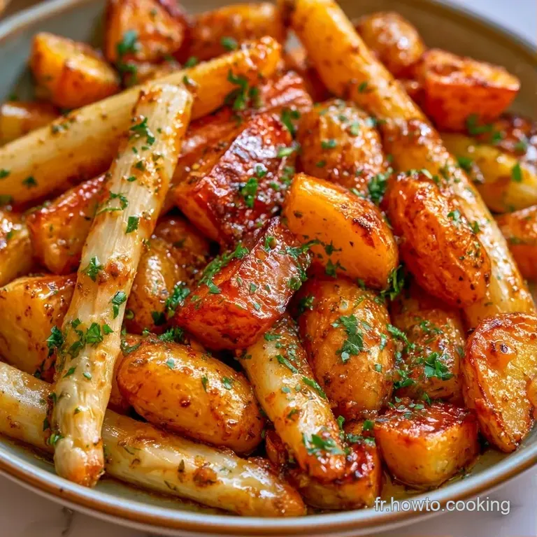 Dressage &eacute;l&eacute;gant d'asperges align&eacute;es et de cubes de pommes de terre fondants sur une assiette blanche &eacute;pur&eacute;e.