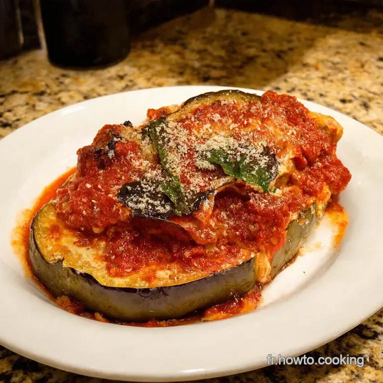 Aubergines à la Parmigiana presentation