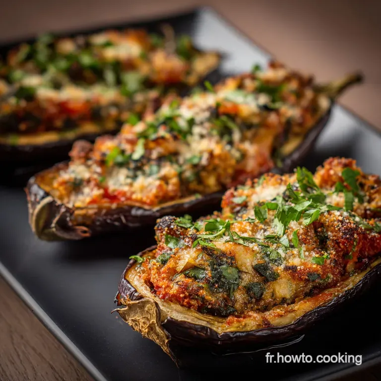 Les Barquettes Daubergines Farcies V&eacute;g&eacute;tariennes &Agrave; La Proven&ccedil;ale presentation