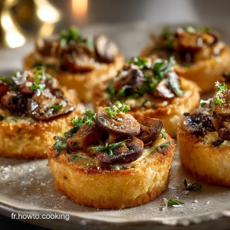 Petites Barquettes Rondes Ch&egrave;vre Champignons Et Thym Frais presentation