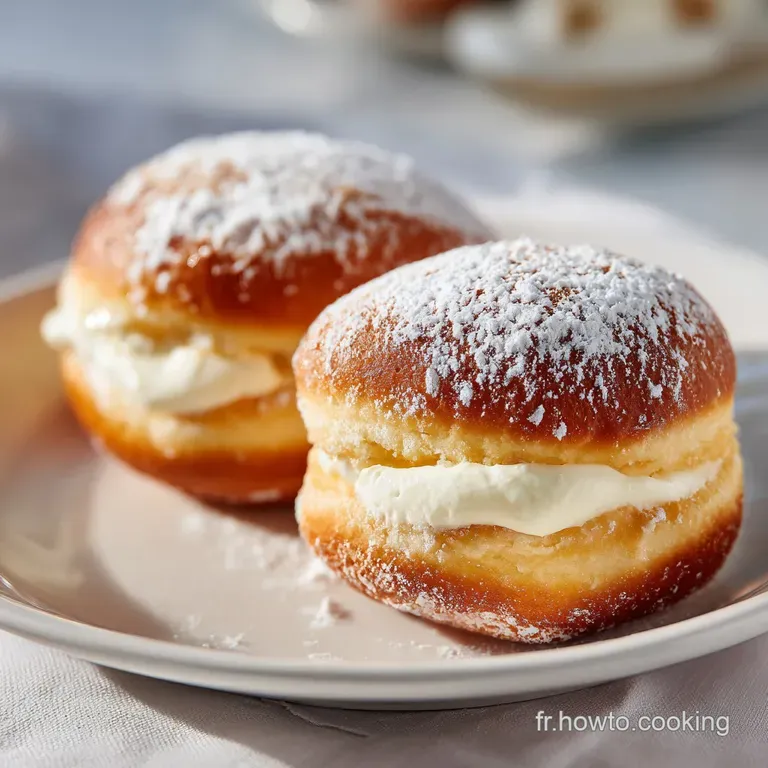 Warm, fluffy beignets artfully arranged on a white plate, a delicate dusting of powdered sugar highlights their airy texture.