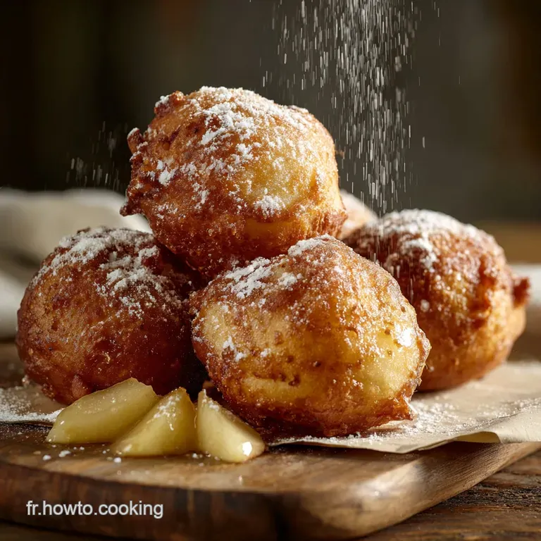 Beignets aux Pommes Le secret de la p&acirc;te a&eacute;rienne aux blancs en neige