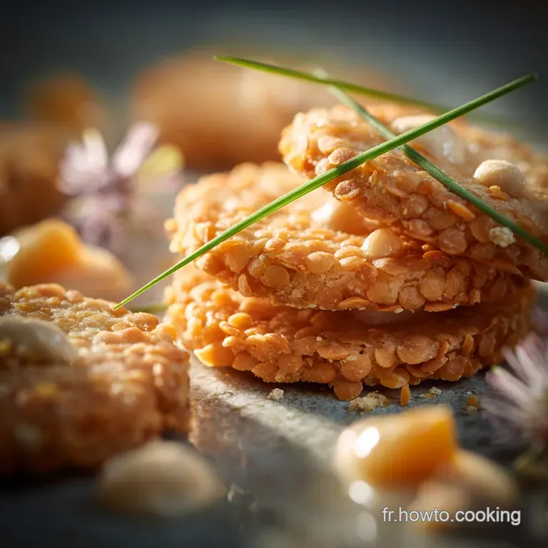 Biscuits ap&eacute;ritifs aux lentilles corail : Recette croquante au cumin et parmesan.