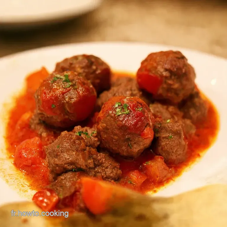Boulettes de Bœuf à la Sauce Tomate Maison presentation