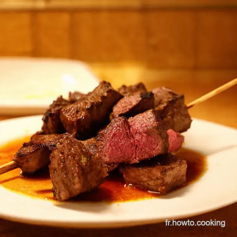 Brochettes De Boeuf Marin&eacute;es &Agrave; La Fran&ccedil;aise presentation