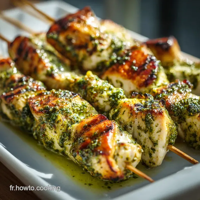 Brochettes De Poulet Au Pesto : La Recette Conviviale D&eacute;t&eacute; presentation