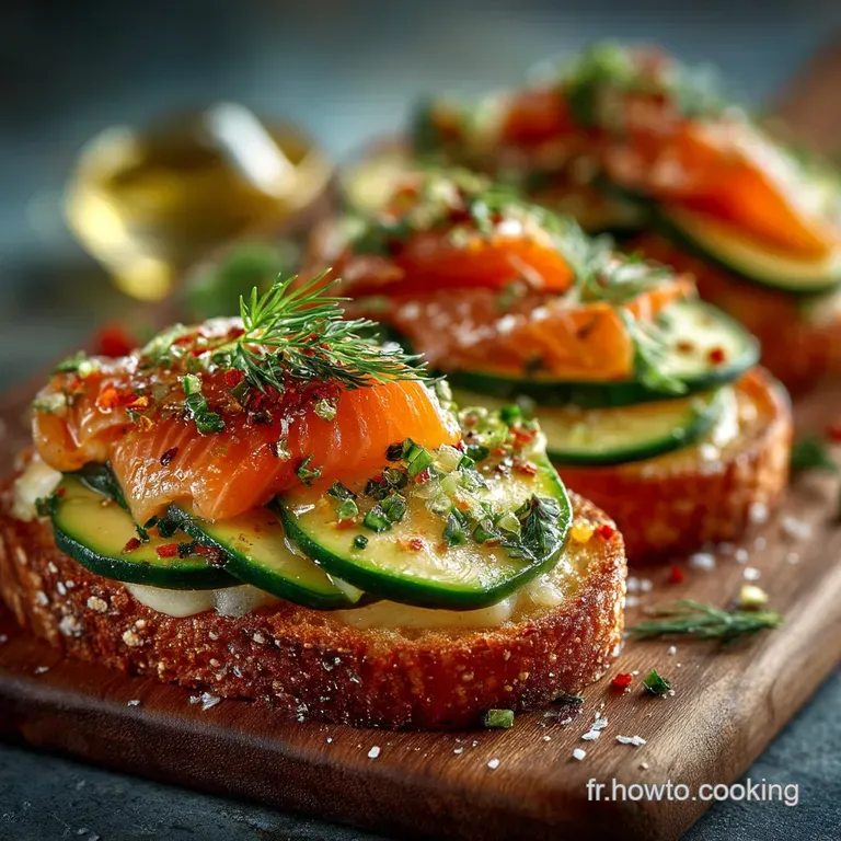 Recette Bruschettas Courgettes Saumon Aneth Rapide
