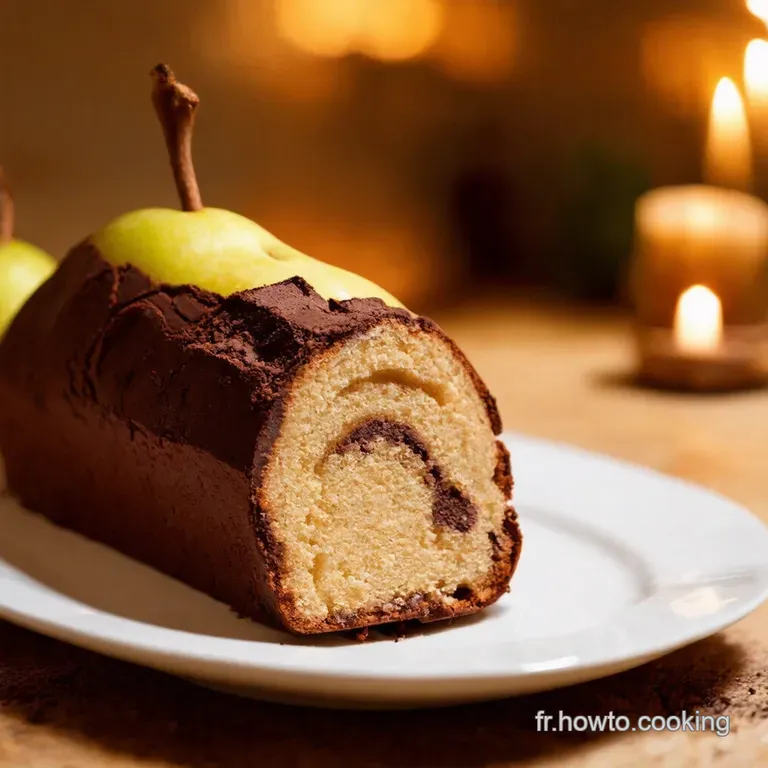 B&ucirc;che De No&euml;l Poire Chocolat Maison presentation