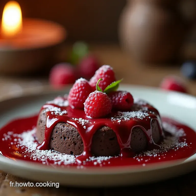 La Bûchette des Bois Rouges Moelleux au Chocolat Noir Crème Légère à la Framboise et Glaçage Miroir presentation