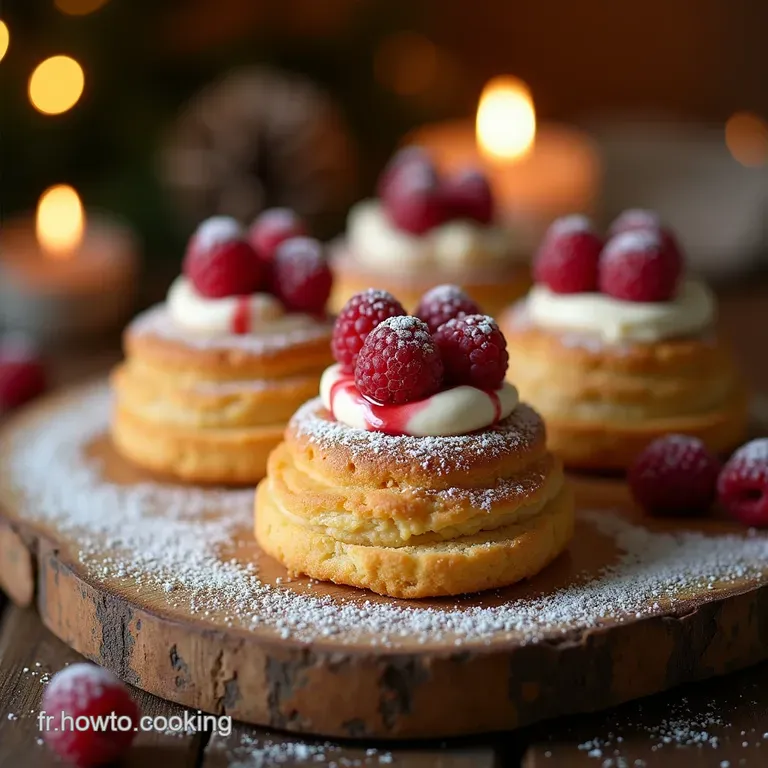 La Bûche de Noël Légère Biscuit Moelleux aux Amandes Crème au Mascarpone Vanillée et Cœur Coulant de Framboises presentation