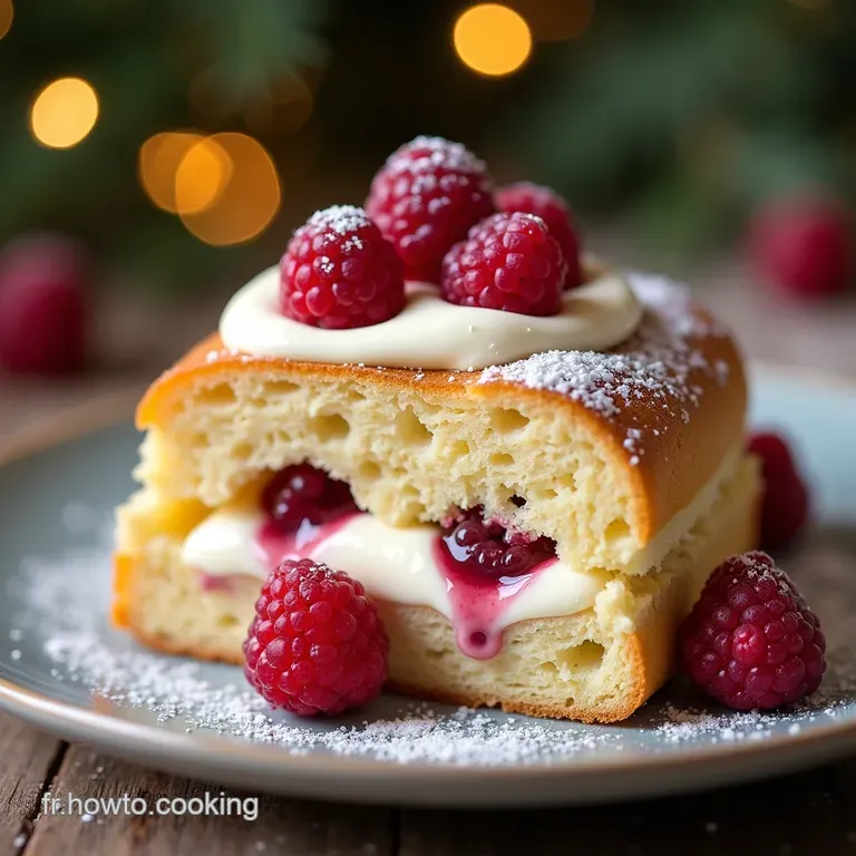 Bûche de Noël au Mascarpone et Framboises Légère