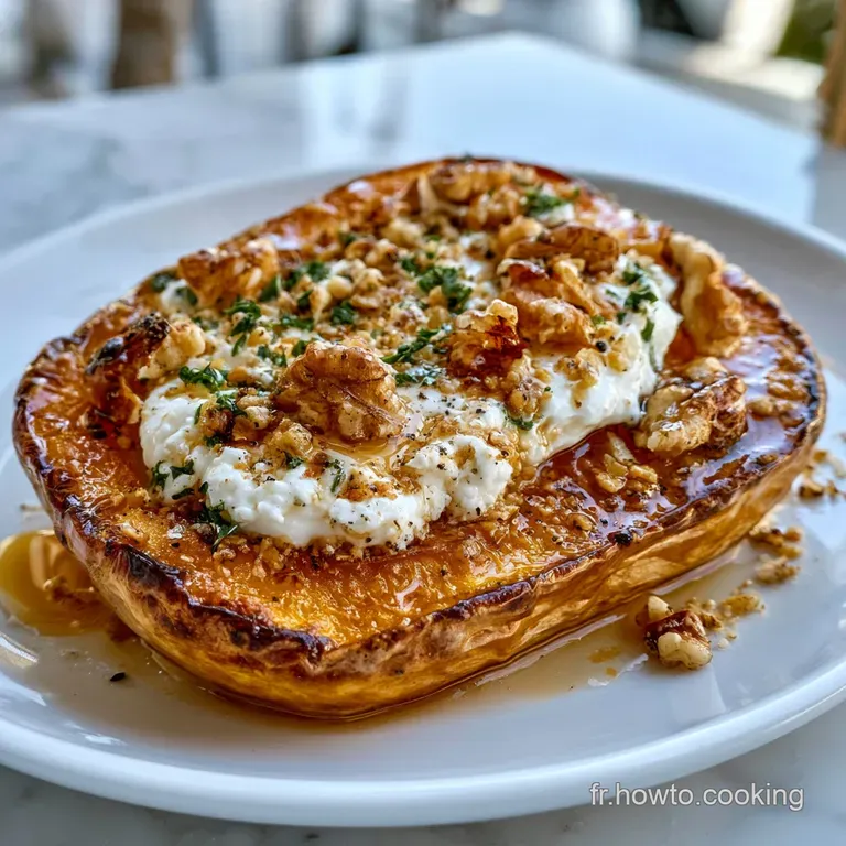 Courge Butternut Farcie au Ch&egrave;vre Noix et Miel