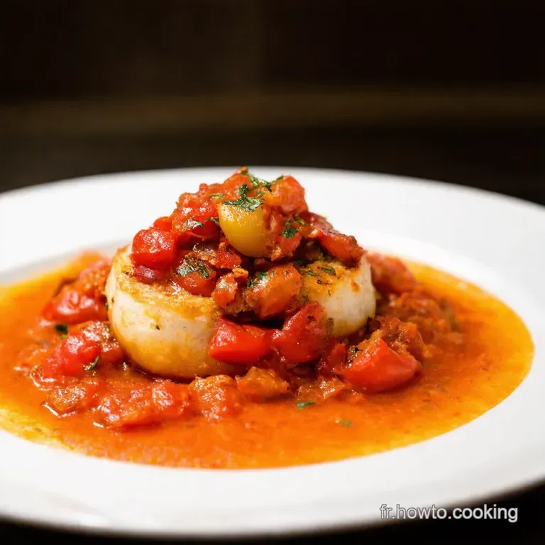 Cabillaud &Agrave; La Proven&ccedil;ale Rehauss&eacute; Dun Accent Chorizo presentation