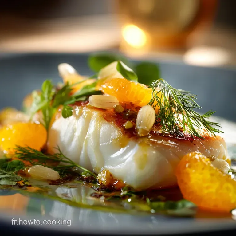 Dos de Cabillaud Poêlé Vinaigrette Agrumes et Légumes du Soleil