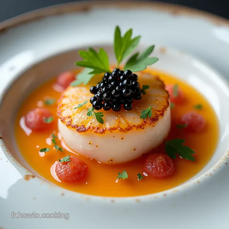 Carpaccio de SaintJacques au Caviar Plat Élégant Rapide
