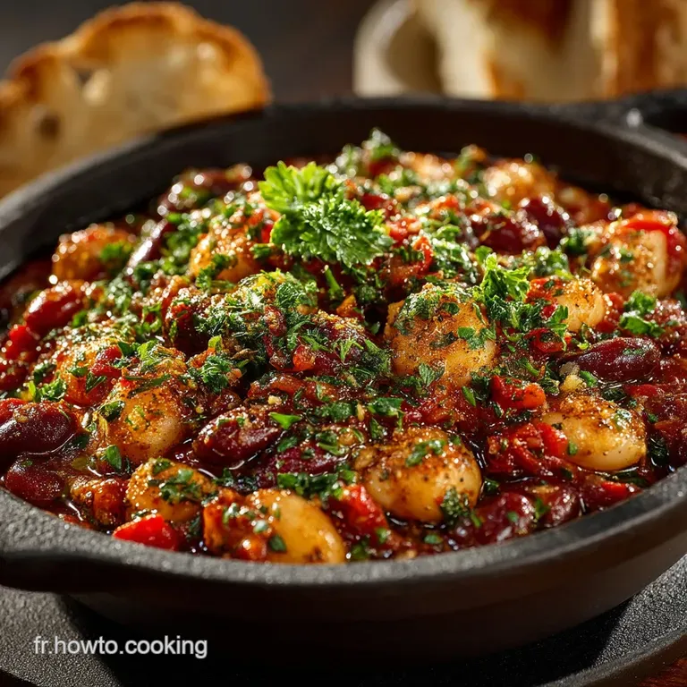 Chakchouka Rustique aux Haricots Rouges Soleil Tomate Douceur Épicée presentation