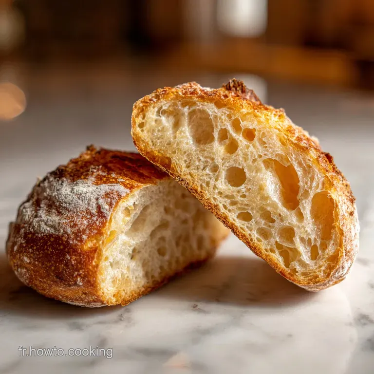 Tranches de pain dor&eacute; dispos&eacute;es sur une planche en bois, avec une cro&ucirc;te brune et un c&oelig;ur blanc alv&eacute;ol&eacute;.
