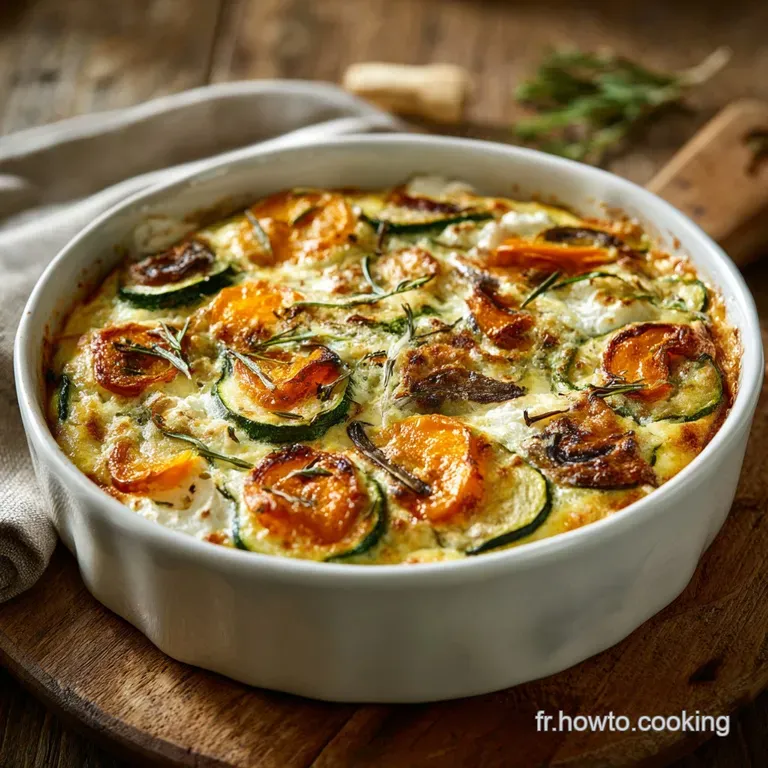 Clafoutis L&eacute;ger Aux L&eacute;gumes : Zucchini Ch&egrave;vre Et Herbes presentation