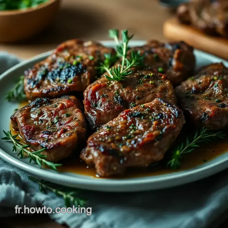 C&ocirc;tes De B&oelig;uf R&ocirc;ties Aux Herbes Et &Eacute;pices presentation