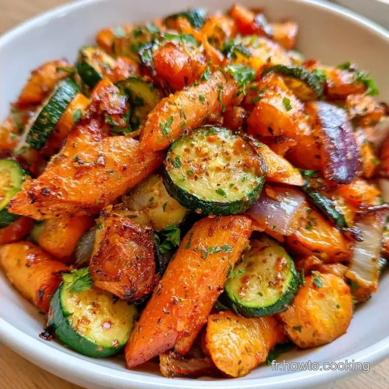 Courgettes Carottes Au Four &agrave; l Ail