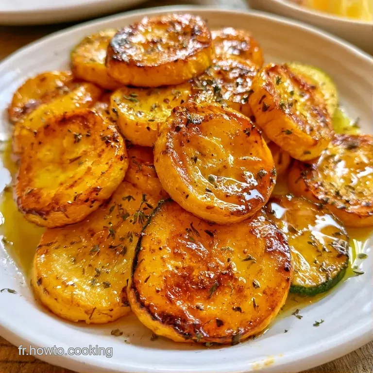 Tranches de l&eacute;gumes vert vif soigneusement align&eacute;es, parsem&eacute;es d'herbes fra&icirc;ches cisel&eacute;es sur une assiette blanche.