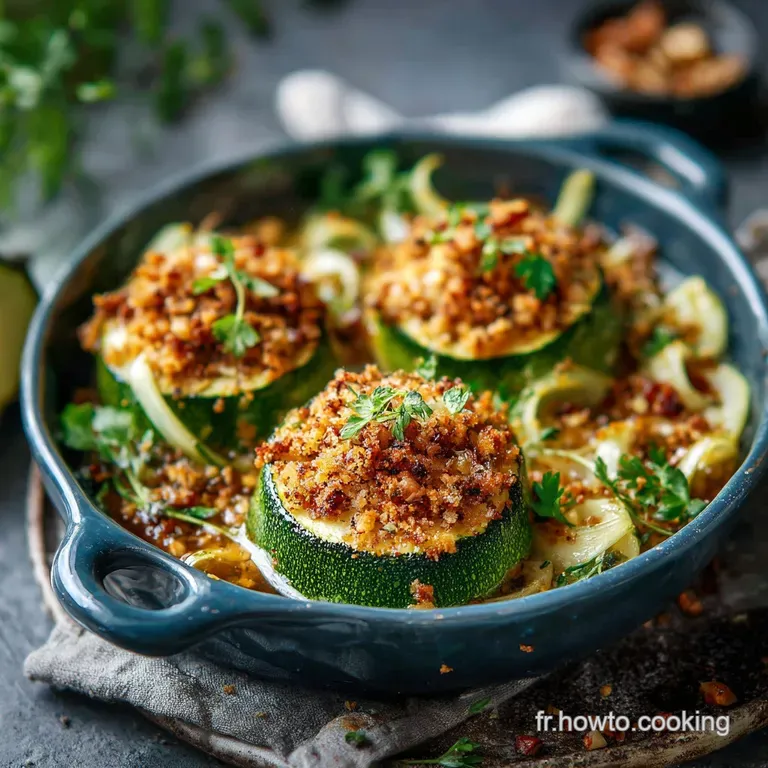 Courgettes rondes farcies au crumble la version rustique au Comt&eacute;