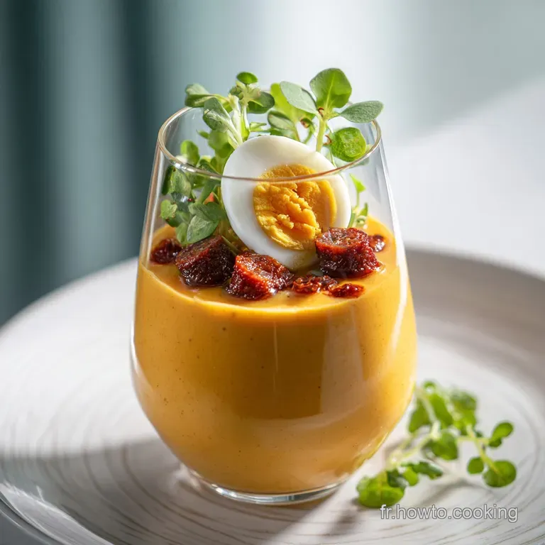 Recette de Cr&egrave;me de Chorizo et &OElig;ufs de Caille FabiCooking