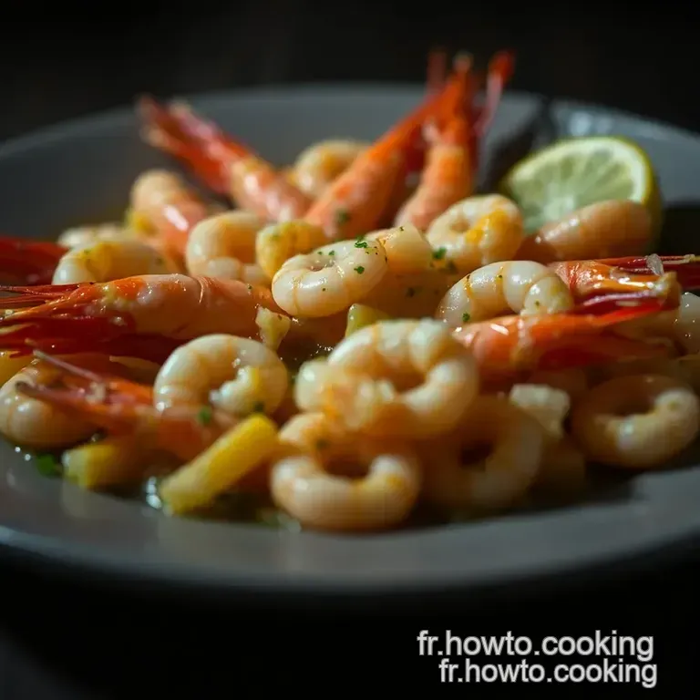 Crevettes Saut&eacute;es &Agrave; L ail Et Au Persil presentation