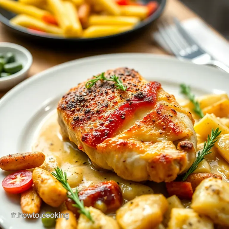 Cuisse De Poulet &Agrave; La Lyonnaise presentation