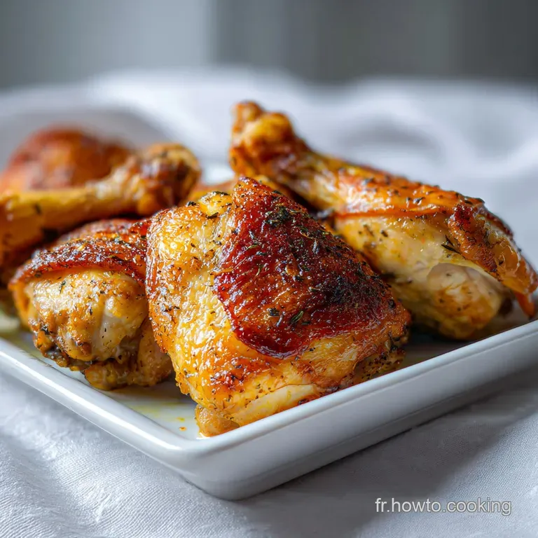 Cuisse de poulet : Peau croustillante et chair fondante