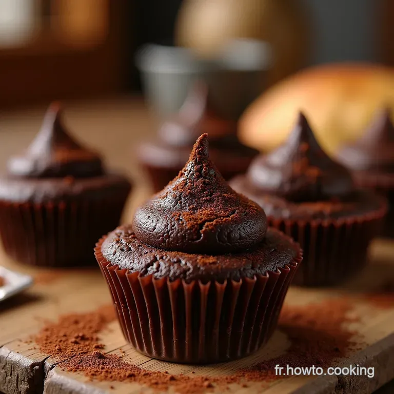 Les Volcans Noirs Cupcakes Fondants Tout Chocolat Zéro Gluten presentation