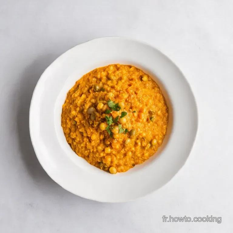 Dahl Doré aux Lentilles Rouges et Épices Indiennes