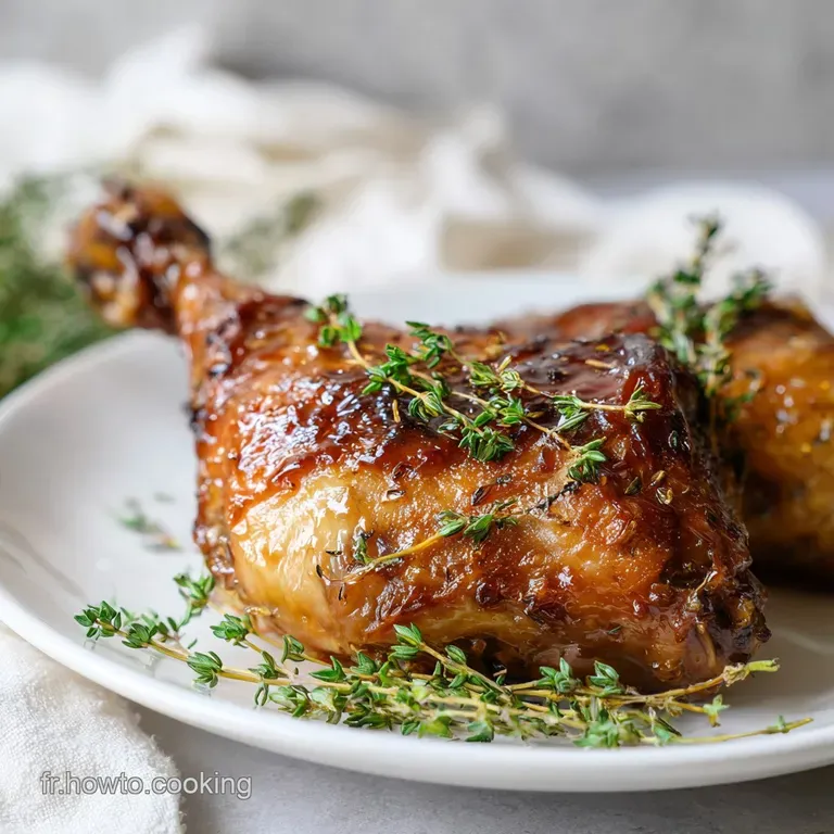 Tranches de viande juteuses et tendres napp&eacute;es d'une sauce onctueuse sur une assiette blanche avec herbes fra&icirc;ches.