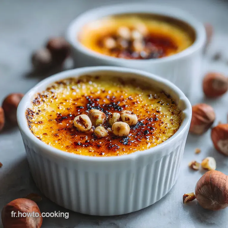 Elegant plate featuring a golden pastry with a glistening surface, garnished with sprigs of fresh herbs and a sprinkle of ...