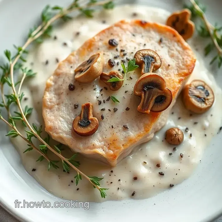Escalope De Veau &Agrave; La Cr&egrave;me Et Champignons presentation