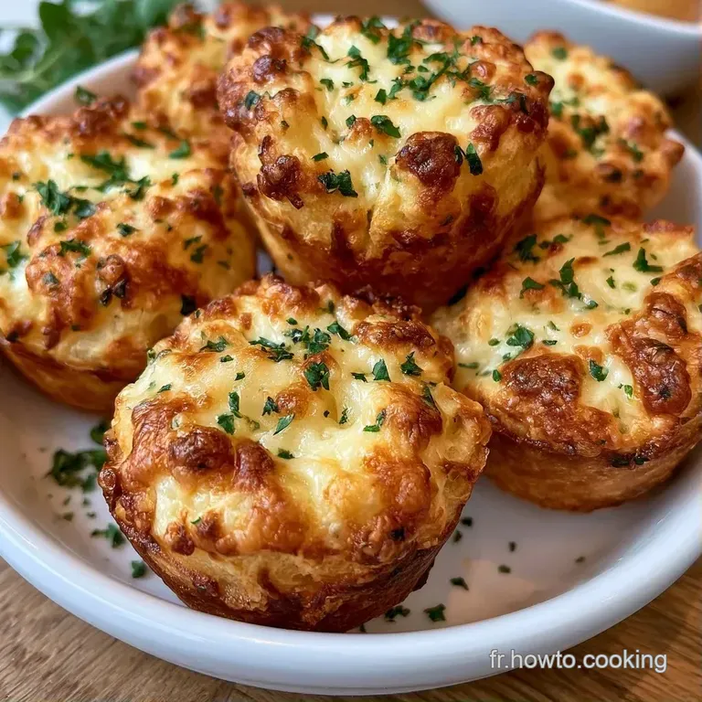 Bouch&eacute;es feuillet&eacute;es dor&eacute;es sur une assiette blanche, accompagn&eacute;es de brins de ciboulette et d'une sauce onctueuse.