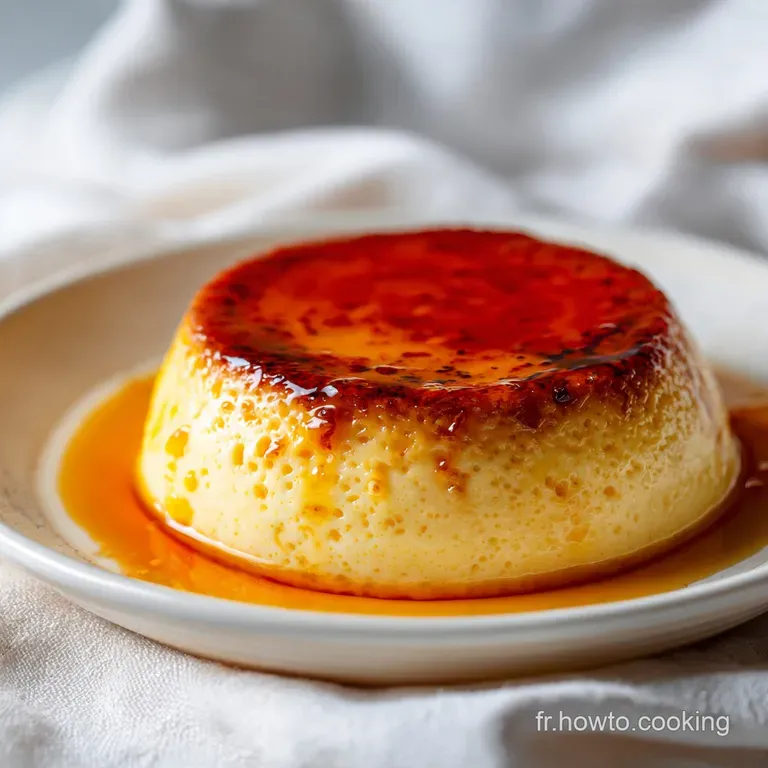A slice of creamy custard tart on a white plate, dusted with powdered sugar and garnished with berries.