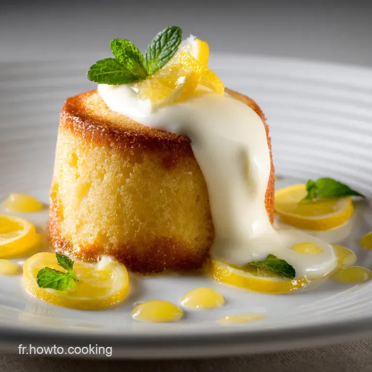 Fondant L&eacute;ger Au Citron Le Secret Du G&acirc;teau C&eacute;leste Et A&eacute;rien presentation