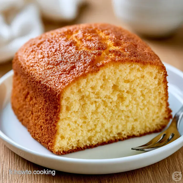 Tranche &eacute;paisse et a&eacute;r&eacute;e sur assiette blanche, r&eacute;v&eacute;lant une mie tendre jaune p&acirc;le et une cro&ucirc;te finement dor&eacute;e.