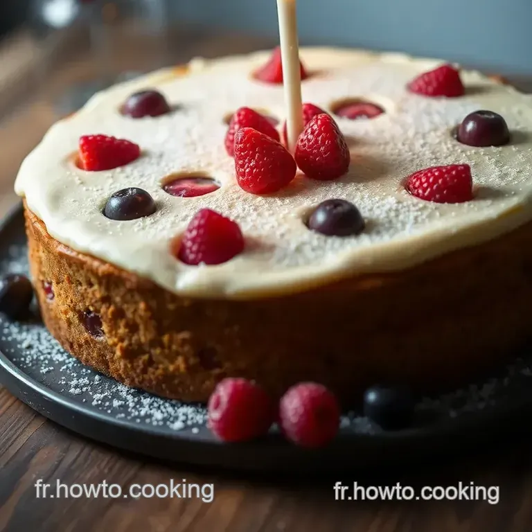 G&acirc;teau D anniversaire &Eacute;clatant Au Vanille Et Fruits Rouges presentation