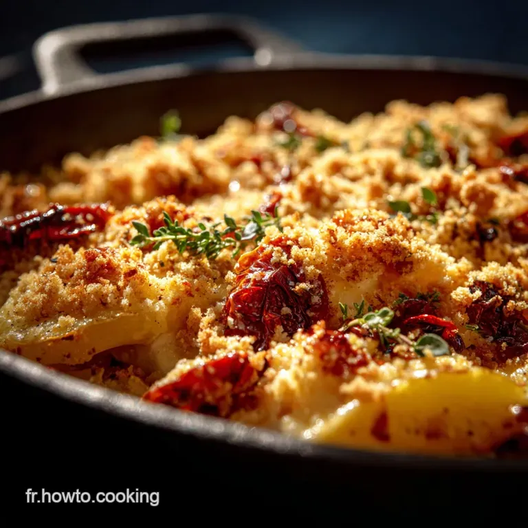 Le Gratin MarinTerroir Cabillaud Poireaux Fondants et Éclat de Chorizo Croquant