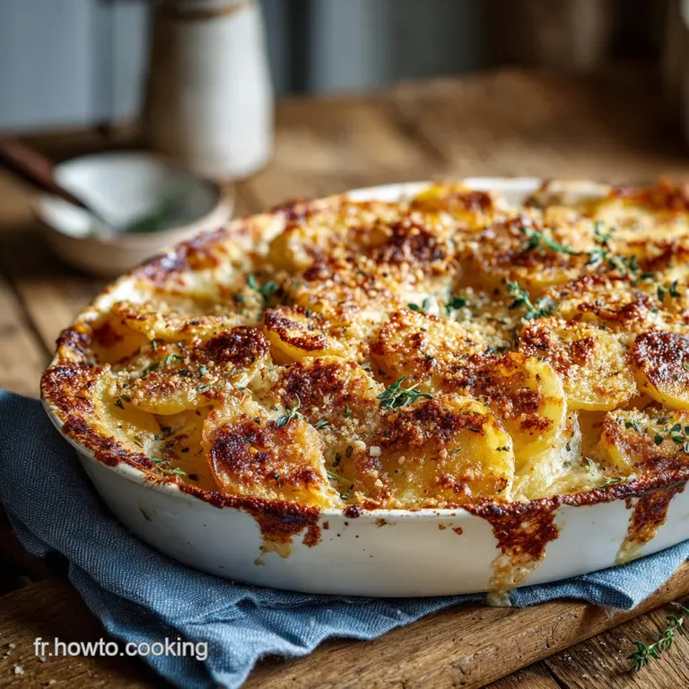 Gratin de Pommes de Terre Fa&ccedil;on CroqueMonsieur Lalliance parfaite jambonfromage
