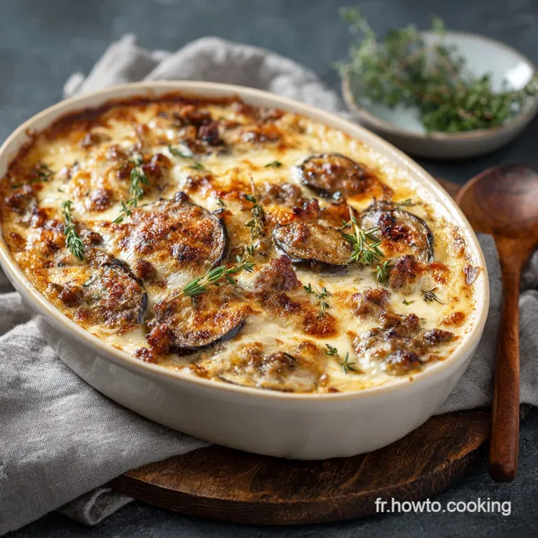 Gratin L&eacute;ger Daubergine &Agrave; La Viande Hach&eacute;e La Moussaka Proven&ccedil;ale R&eacute;invent&eacute;e presentation