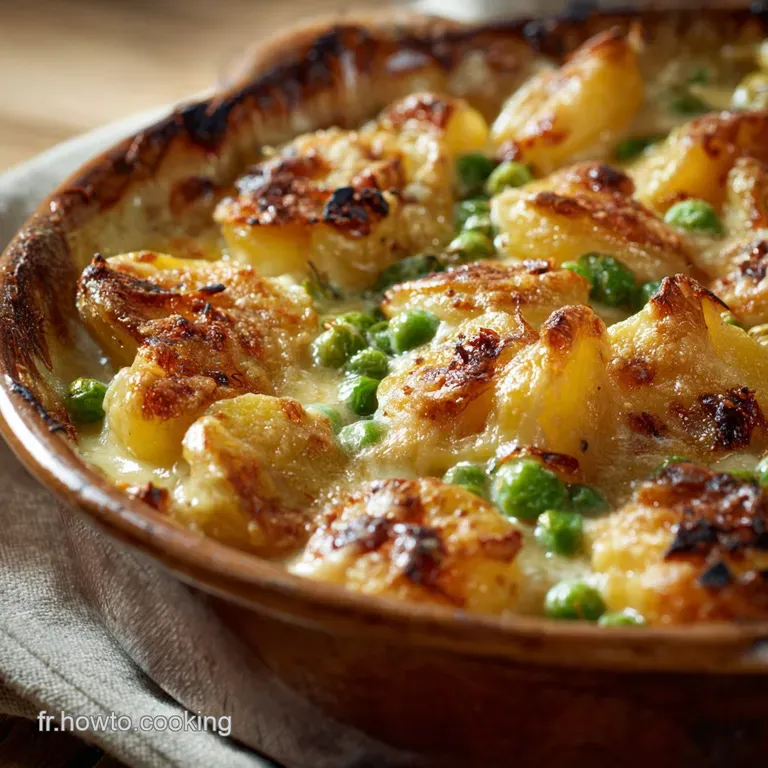 Gratin de Pommes de Terre et Petit Pois Notre recette r&eacute;confortante et cr&eacute;meuse
