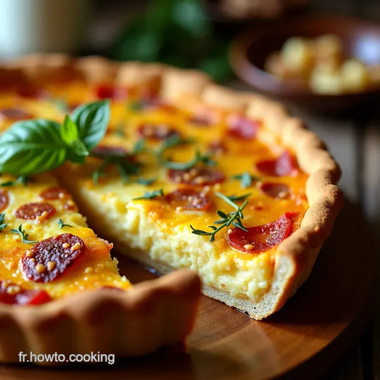 La Quiche Alpine Raclette Spinach Quiche with a Hint of Amora presentation