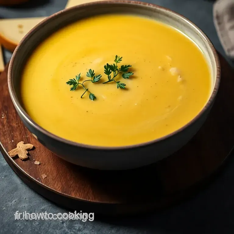 La Soupe De Chou-Fleur R&ocirc;ti Au Cheddar Un D&eacute;lice presentation