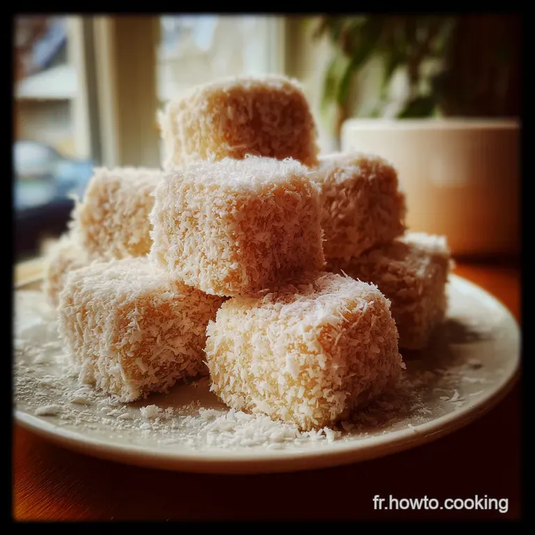 Lamingtons Subtils à la Rose et leur Nappe de Velours presentation