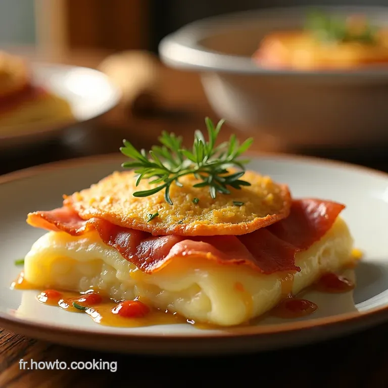 Le RemontePente Gratin de Pâtes Express aux Trois Fromages et Jambon Fumé presentation