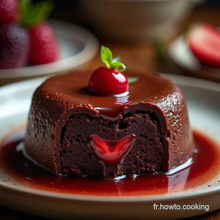 Le For&ecirc;t Noire D&eacute;structur&eacute;e Moelleux Au Chocolat Intense C&oelig;ur De Cerises Amarena presentation